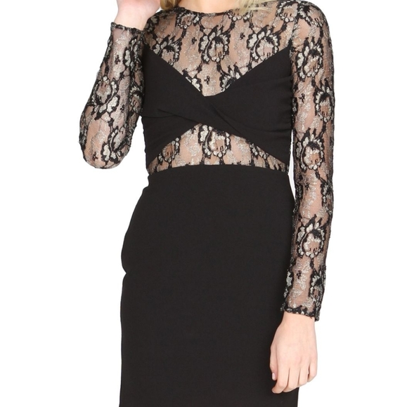 SUGARLIPS gold lace dress